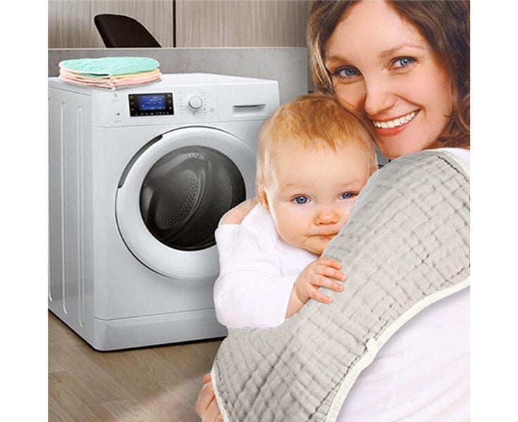 Burp Cloths 5Pack Cotton Hand Washcloths 6 Layers Extra Absorbent And Soft By Carousel 5