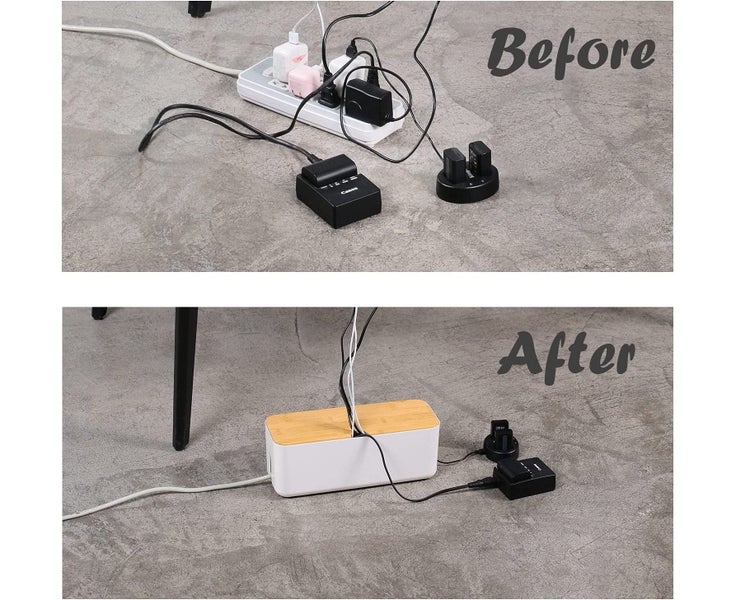 Cable Management Small White Cable Organizer Box for Extension Cord Power Str Carousel 2