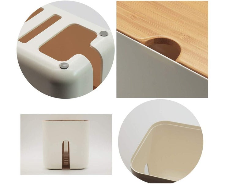 Cable Management Small White Cable Organizer Box for Extension Cord Power Str Carousel 7