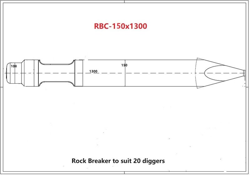 Digger Rock Breaker chisel for 35 37 40 45 53 67 100 150mm OD in Auckland Carousel 14