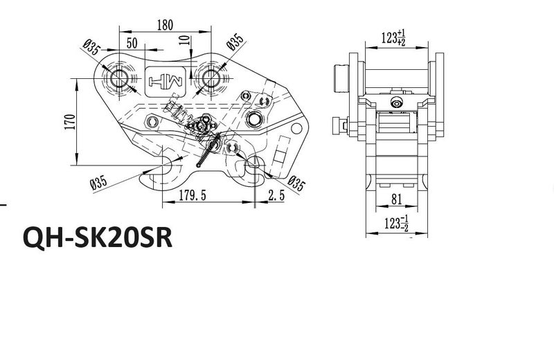Digger Quick Hitch for Kobelco SK15 SK20 SK30 SK60 SK120 / TB07 TB16 TB25 TB35 Carousel 2