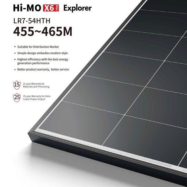 LONGi Hi-MO X6 Max LR7-54HTH 460W HPBC Mono Solar Panel Low Light Performance63655745611649112