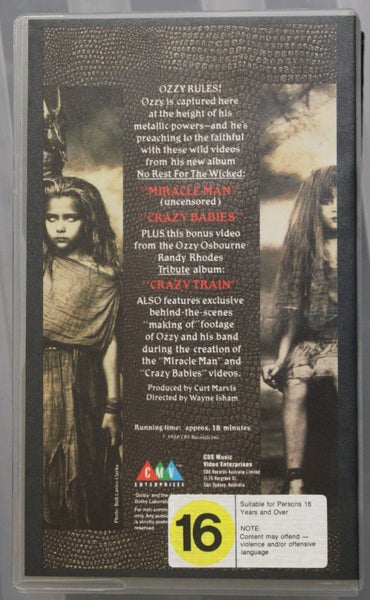 Ossy Osbourne Wicked Videos VHS Tape 1988 Carousel 2