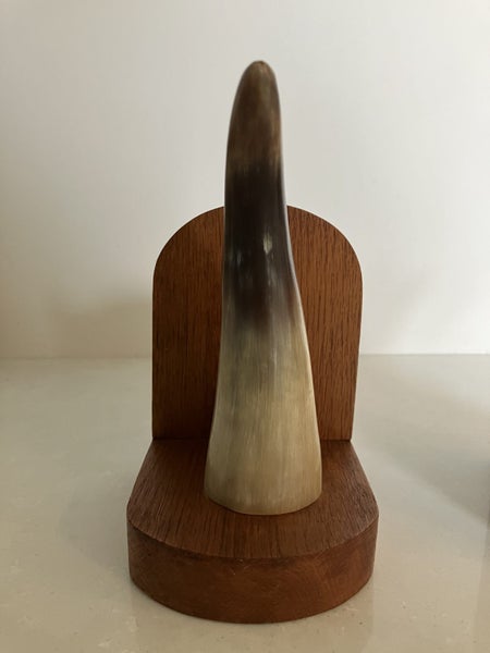 Vintage hand carved horn bookends - Dykehead Scotland62980456824962114