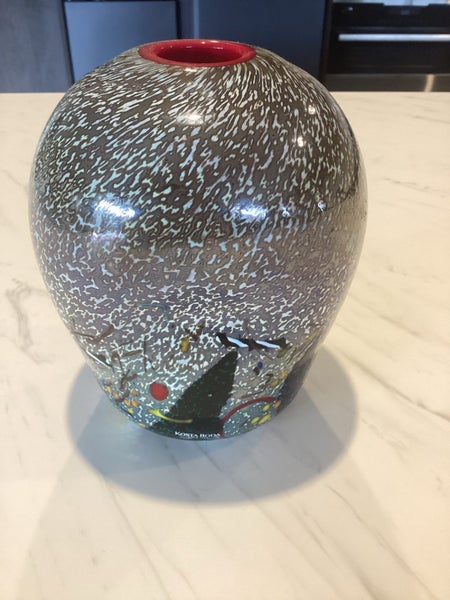 Kosta Boda meteor signed art glass vase630040148760351115