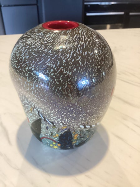 Kosta Boda meteor signed art glass vase63004014876035112