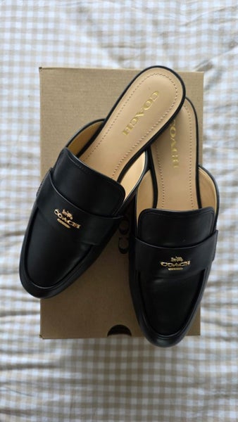 COACH Black Leather Slides - BRAND NEW Size 41/1062981390435073119