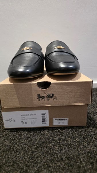 COACH Black Leather Slides - BRAND NEW Size 41/1062981390435073113