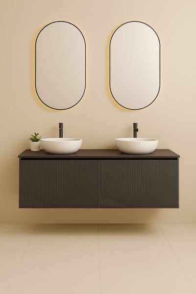 NEW!!! Vanity Parallel 1200mm*460mm Deep Grey Wall Hung Vanity Carousel 2