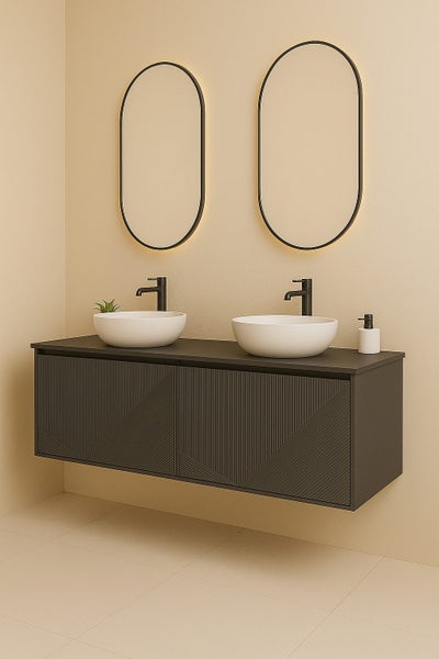 NEW!!! Vanity Parallel 1200mm*460mm Deep Grey Wall Hung Vanity Carousel 3
