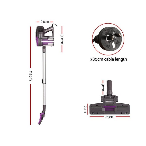 Devanti Stick Vacuum Cleaner Bagless Corded 500W Purple Carousel 2