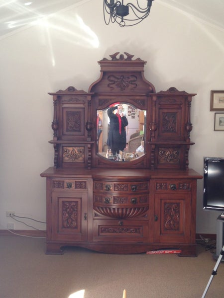 Exquisite Antique Sideboard with Ornate Mirror62998238604419111