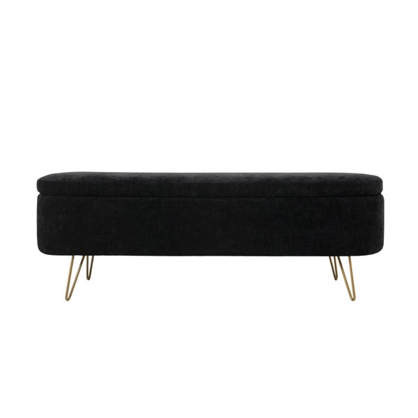 Storage Ottoman - Black Fabric - CLEARANCE PRICE Carousel 1