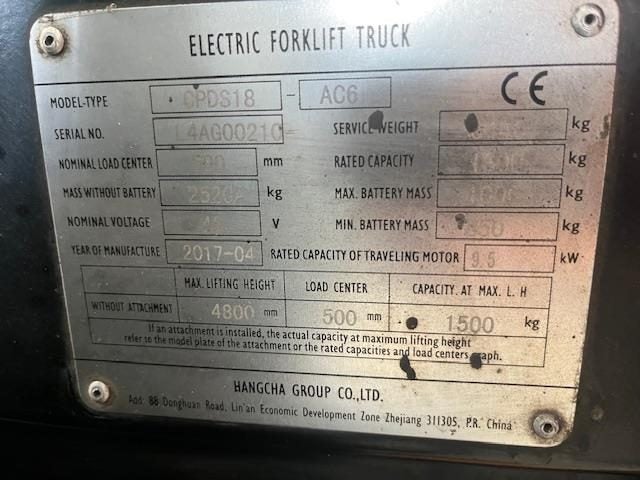 2017 Hangcha FORKLIFT 1.8 Ton Hangcha Electric... Carousel 5