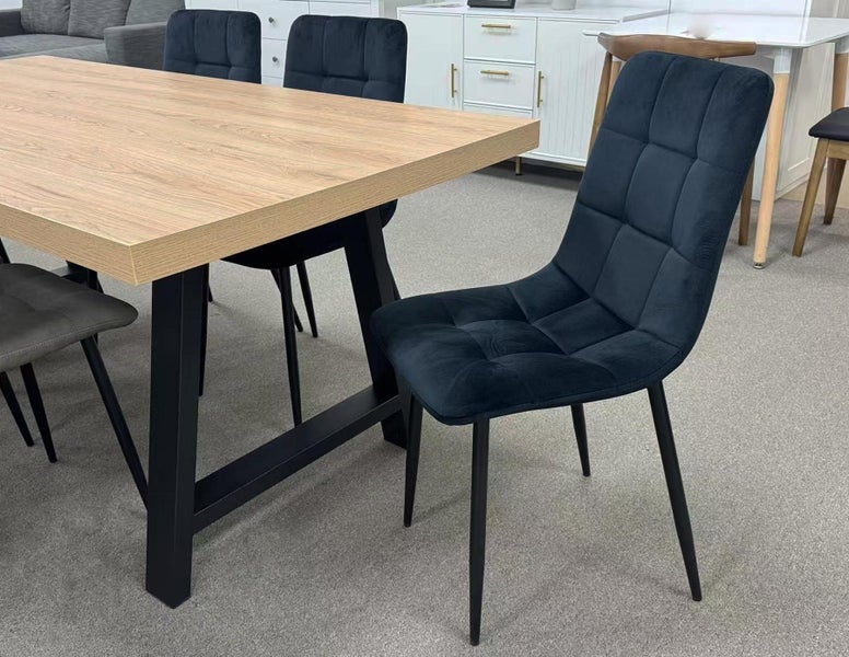 Dining Table 1800mm With 6 Black Velvet Chairs Carousel 2