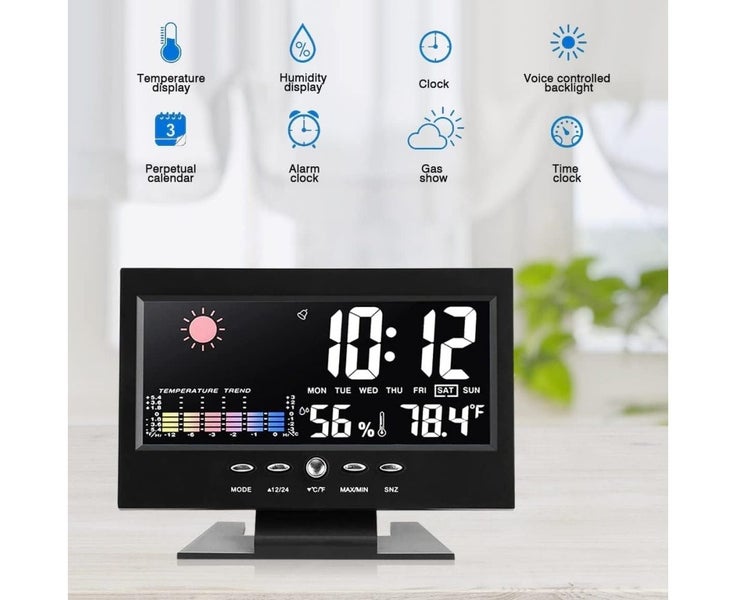 Color screen display temperature and humidity sound-controlled electronic ala Carousel 5