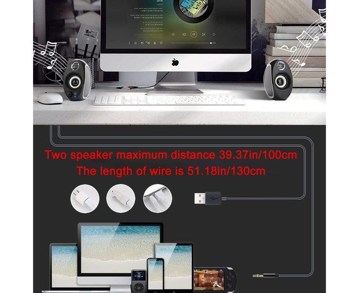 Computer Speakers, PC Powered Speakers USB Speaker Monitor Speakers for Deskt Carousel 5
