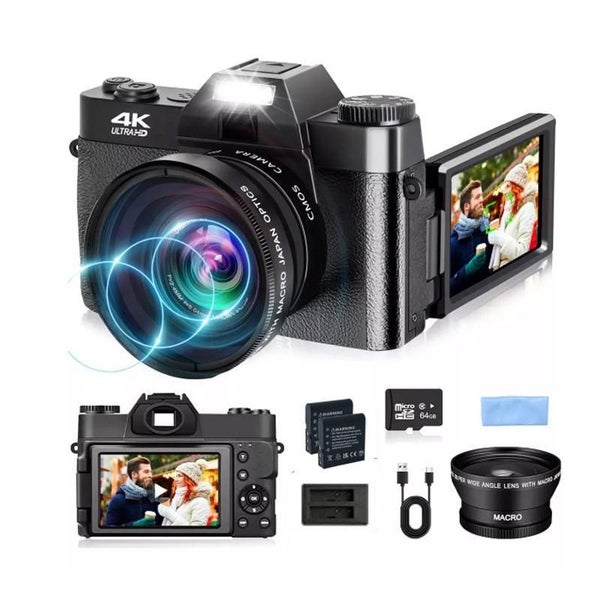 Retro Mirrorless Camera With 4K Hd 16X Zoom Wifi 3-Inch Flip Screen 64G Carousel 1