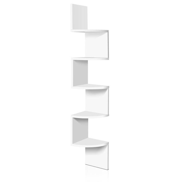 Artiss Wall Shelf Corner Floating 5-Tier White Carousel 1