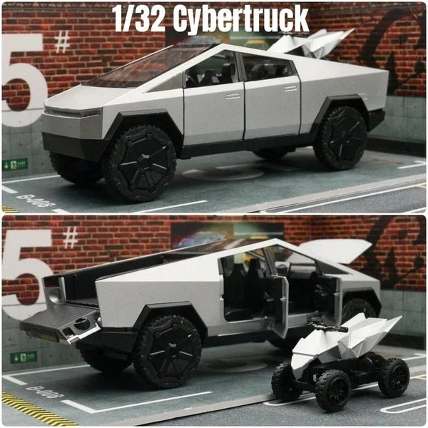 1/32 Teslas Cybertruck Pickup Alloy Car Model Diecast Metal Off-road Vehicles Carousel 1