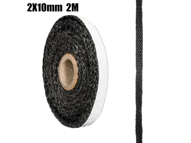 Black Flat Stove Rope Glass Seal Stove Fire Rope 10/12mm Wide 2mm Tuyere Carousel 1