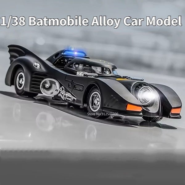 1/38 Alloy Batmobile Toy Car Model Alloy Diecast with Pull Back Sound Light Mode Carousel 1