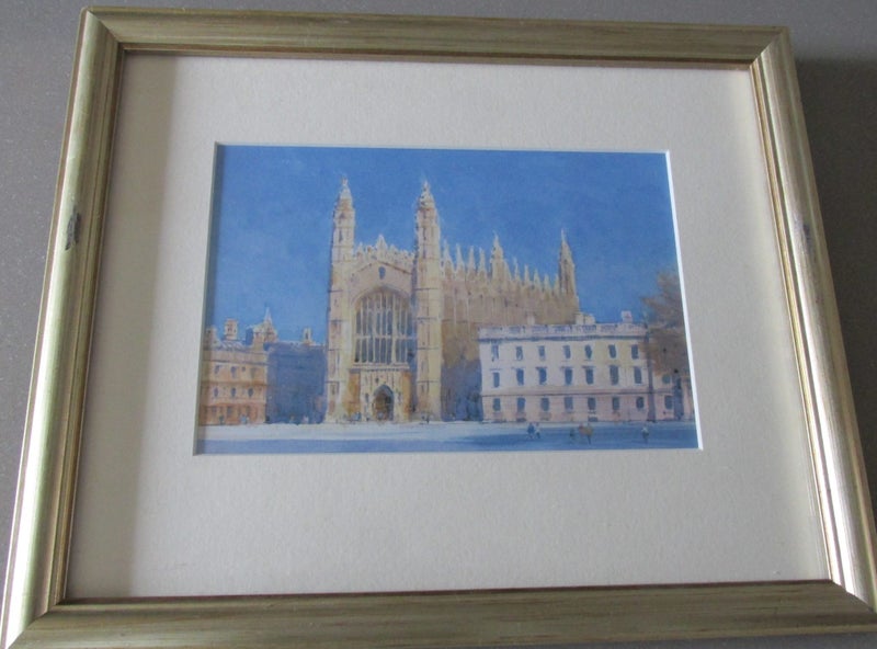 Beautiful ORIGINAL Watercolour Painting of Kings College Cambridge Edwin Venn629841921633301128