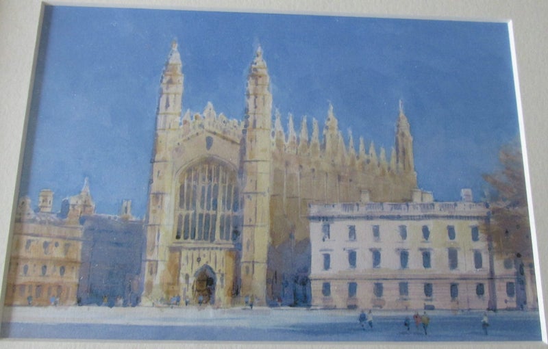 Beautiful ORIGINAL Watercolour Painting of Kings College Cambridge Edwin Venn62984192163330111