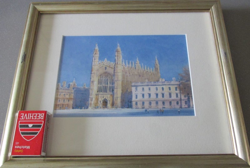 Beautiful ORIGINAL Watercolour Painting of Kings College Cambridge Edwin Venn62984192163330112