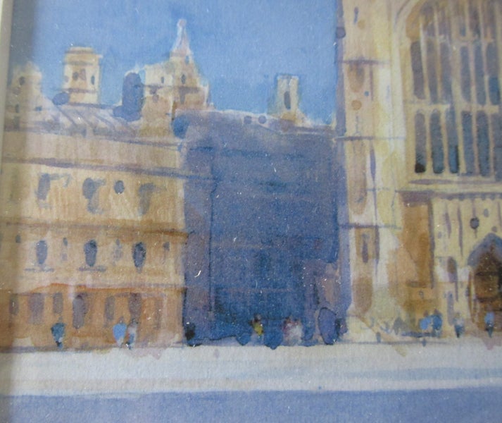 Beautiful ORIGINAL Watercolour Painting of Kings College Cambridge Edwin Venn62984192163330113