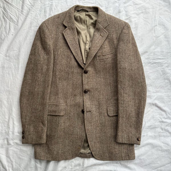 Vintage Harry Ballot Harris Tweed Scottish Hand Woven USA Made Blazer Jacket Carousel 1