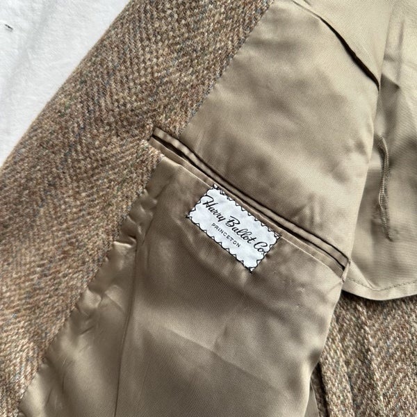 Vintage Harry Ballot Harris Tweed Scottish Hand Woven USA Made Blazer Jacket62983258700546114