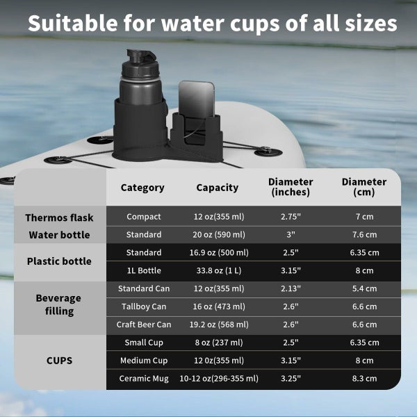 Stand Up Paddle Board Accessories SUP Kayak Water Cup Holder for Drink Carousel 16