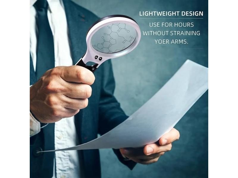 Handheld Double Lens 3x-45x Magnifier 3 Lights For Jewelry Appraisal Reading By Carousel 1