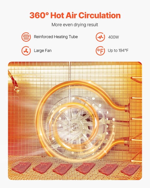 8 Trays Food Dehydrator Machine Stainless Steel 400W Jerky Fruit Drying Carousel 2