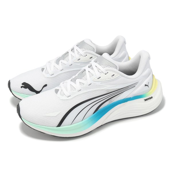 Puma Electrify Nitro 4 JR White Mint Melt Speed Blue Kid Youth Running 401508-03 Carousel 16