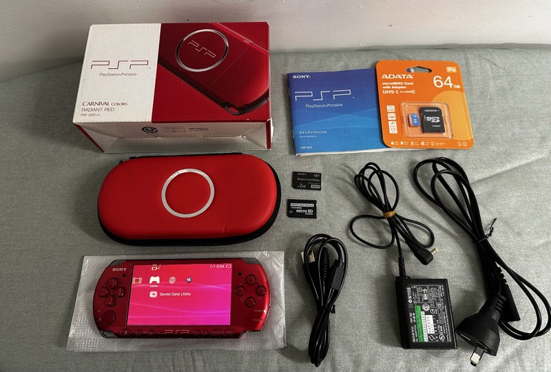 PlayStation Portable (PSP) 3000 – Carnival Red (Boxed) | 64GB | Fully Set Up62985126620418119