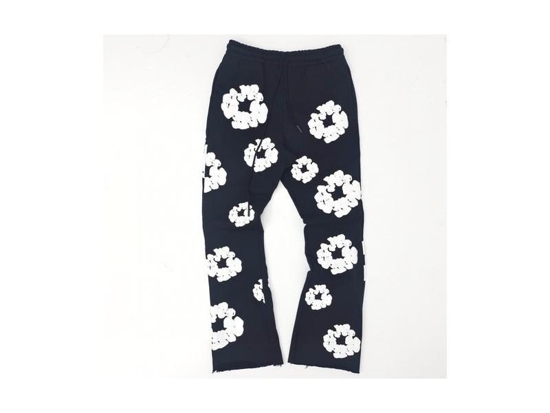 Streetwear Men's Sweatpants Women's Black Flared Pants 3D Foam Printing Carousel 1