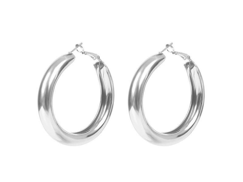 SRCOI 50 MM Big Gold Hoops Earrings Minimalist Thick Tube Round Circle Rings Carousel 1