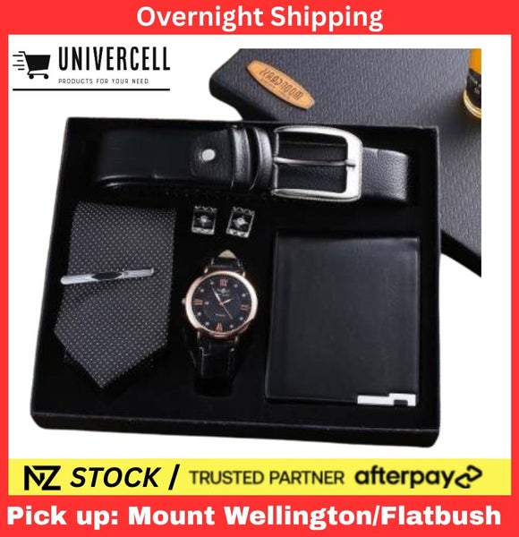 5pc Combo Set Wallet, Watch, Belt, Cufflink and Tie for Men;s Carousel 1