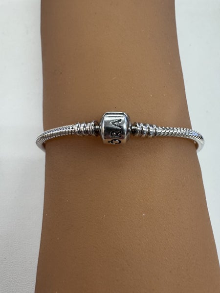 Pandora Sterling Silver Snake Chain Charm Bracelet J97 Carousel 2