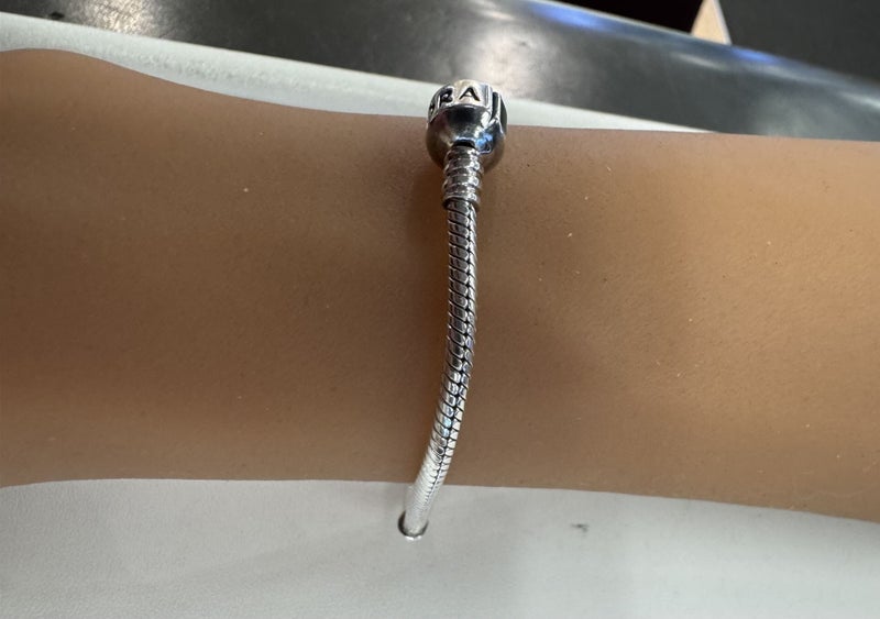 Pandora Sterling Silver Snake Chain Charm Bracelet J97 Carousel 5