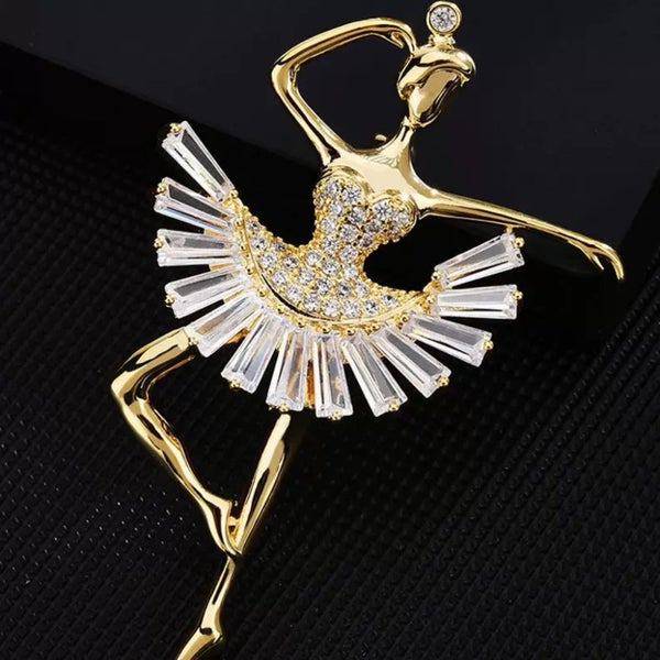 Elegant Ballerina Brooch – Crystal-Embellished Dancer Pin Carousel 2