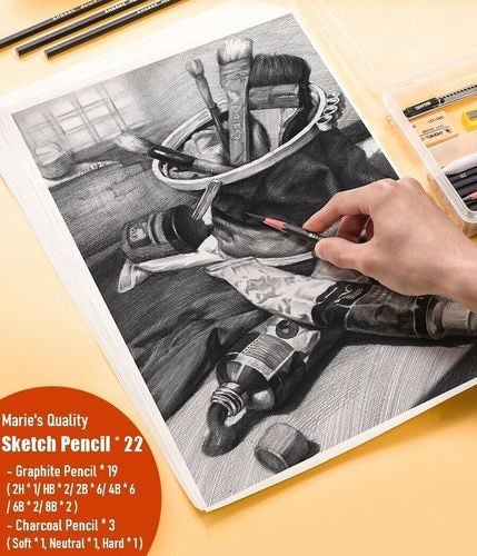 Drawing Sketch Set Pencil Eraser Charcoal Art Craft Sketching Kit64233042579715113