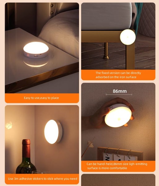 2PCS Rechargeable LED Motion Sensor Light Wireless Cabinet Wardrobe Night Lamp Carousel 1