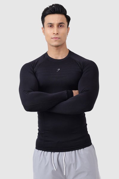 FuaarkNz Power Seamless Fullsleeves T-shirt Black S/M/L/XL/XXL62990728353283112