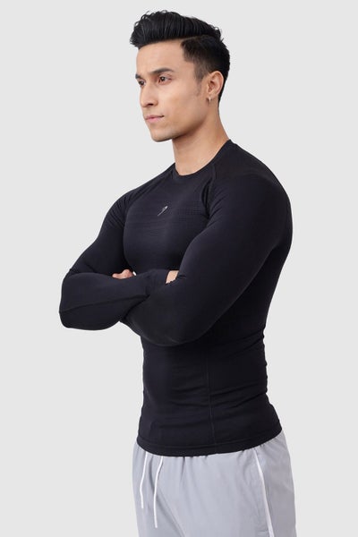 FuaarkNz Power Seamless Fullsleeves T-shirt Black S/M/L/XL/XXL62990728353283113