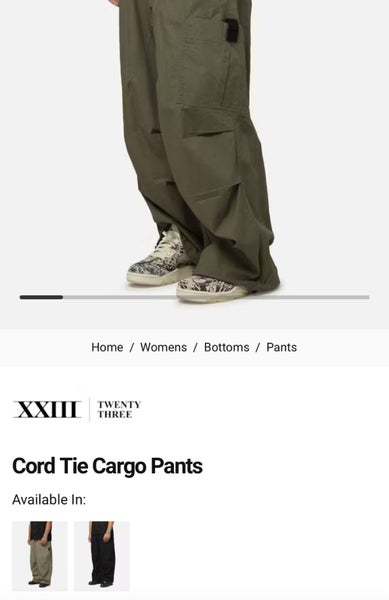 Culture Kings - Cord Tie Cargo Pants Khaki629907283591711124