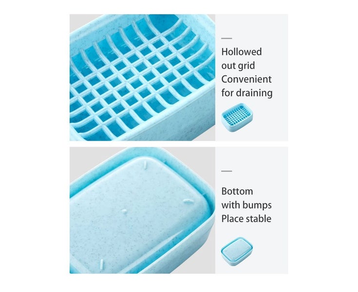 Double Layer Soap Dish Holder with Drain Tray Home Bathroom Shower Storage Ca Carousel 2