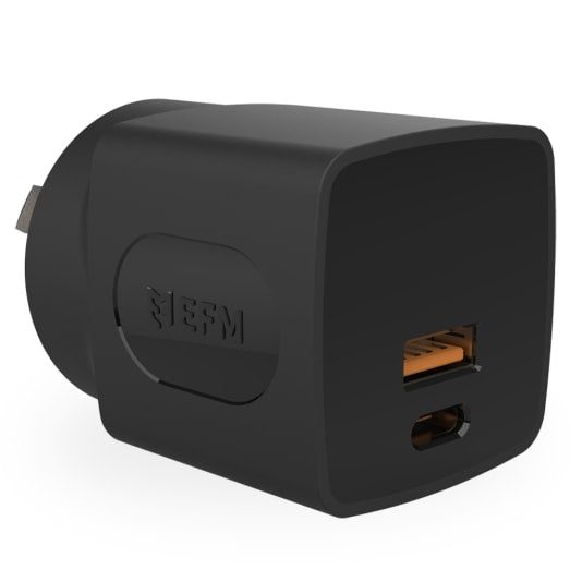 EFM 30W Dual Port Wall Charger with Power Delivery and PPS Technologies - Black Carousel 1